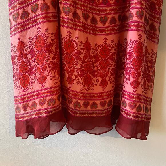 International Concepts Y2K Vintage Pink Floral Maxi Dress 100% Silk Women's 12 - Picture 5 of 10